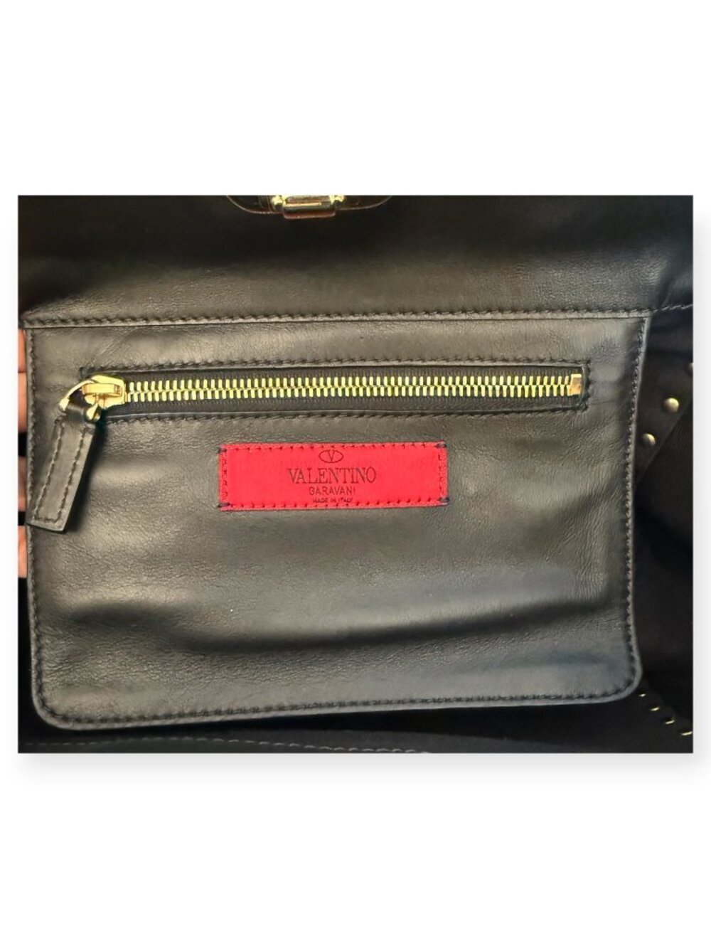 Valentino Garavani Rockstud Small Leather Tote | Black w/ Dustbag - Picture 6 of 7